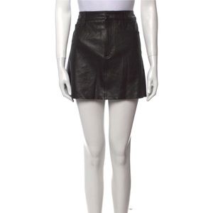 Lamb Leather Mini Skirt